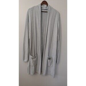 Barefoot Dreams CozyChic Lite Cardigan 3X Open Front Long Drape Cozy Soft Stone